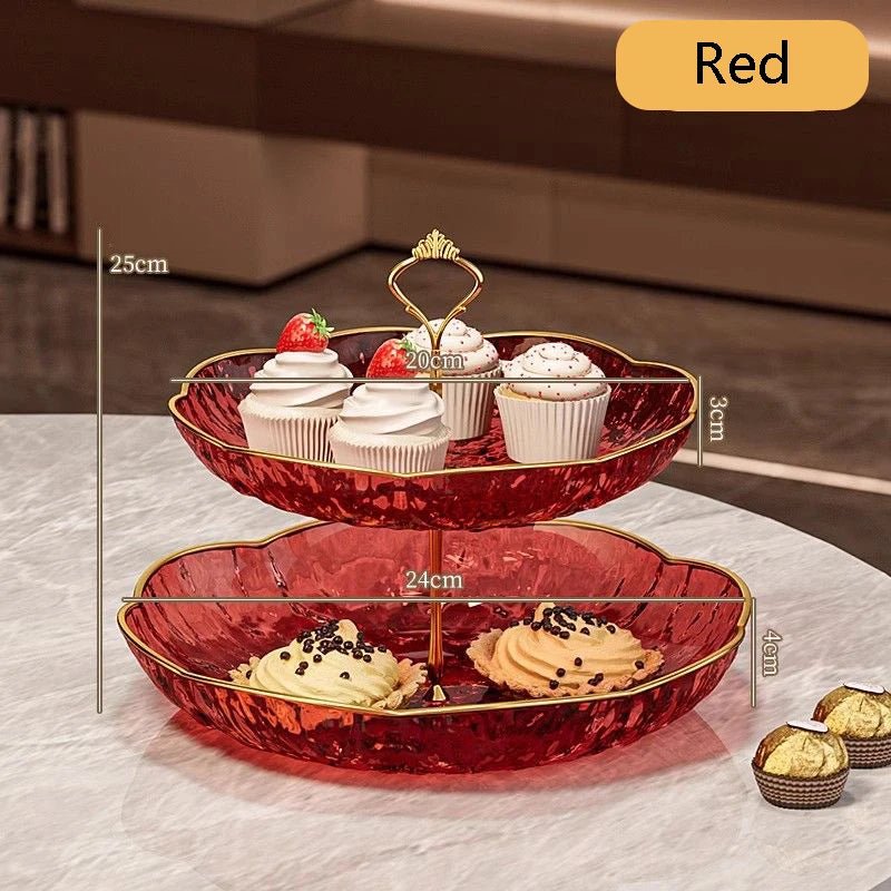 3 - Tier Luxury Cupcake Stand – Elegant Dessert Display & Fruit Tray - Hizoni