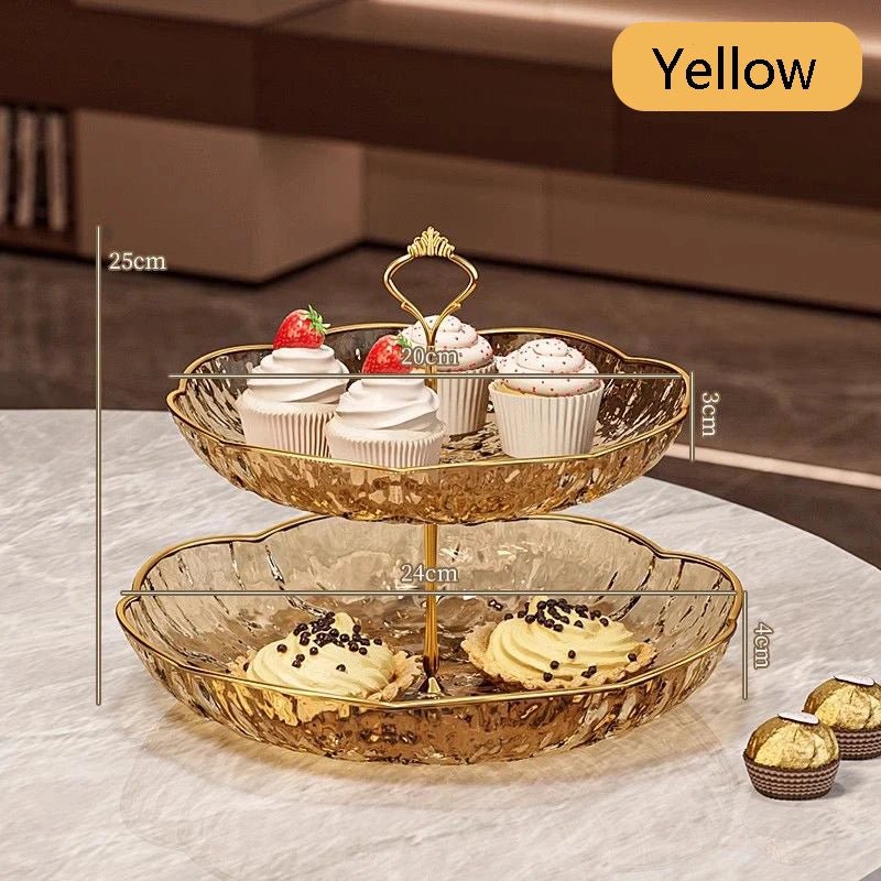 3 - Tier Luxury Cupcake Stand – Elegant Dessert Display & Fruit Tray - Hizoni