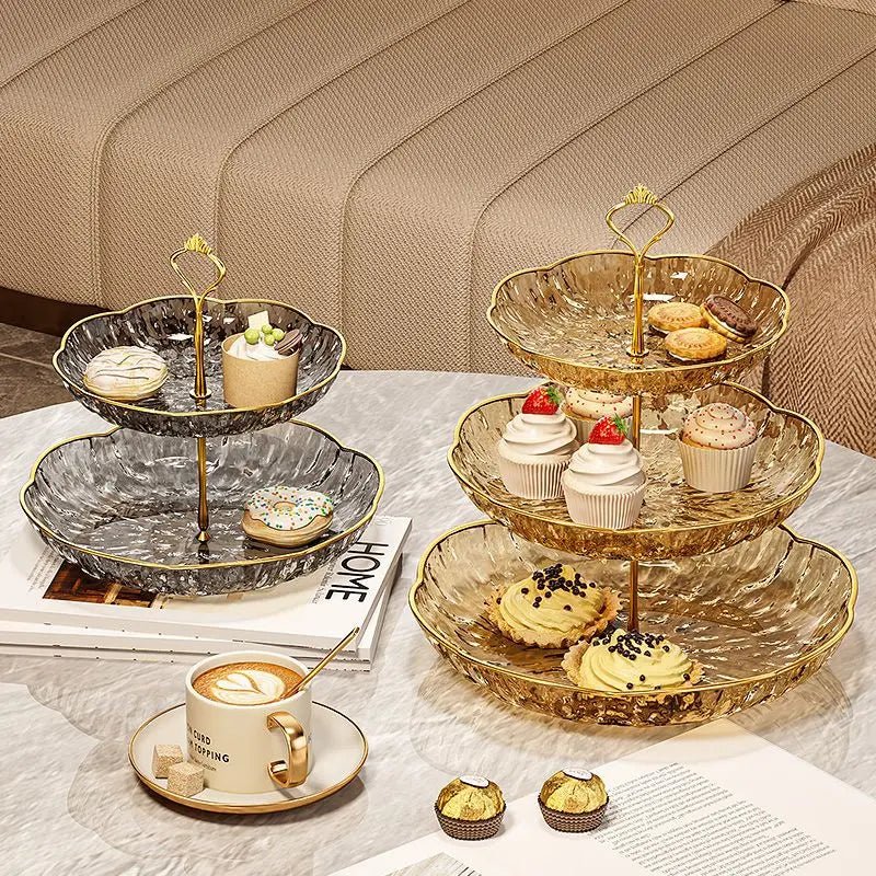 3 - Tier Luxury Cupcake Stand – Elegant Dessert Display & Fruit Tray - Hizoni