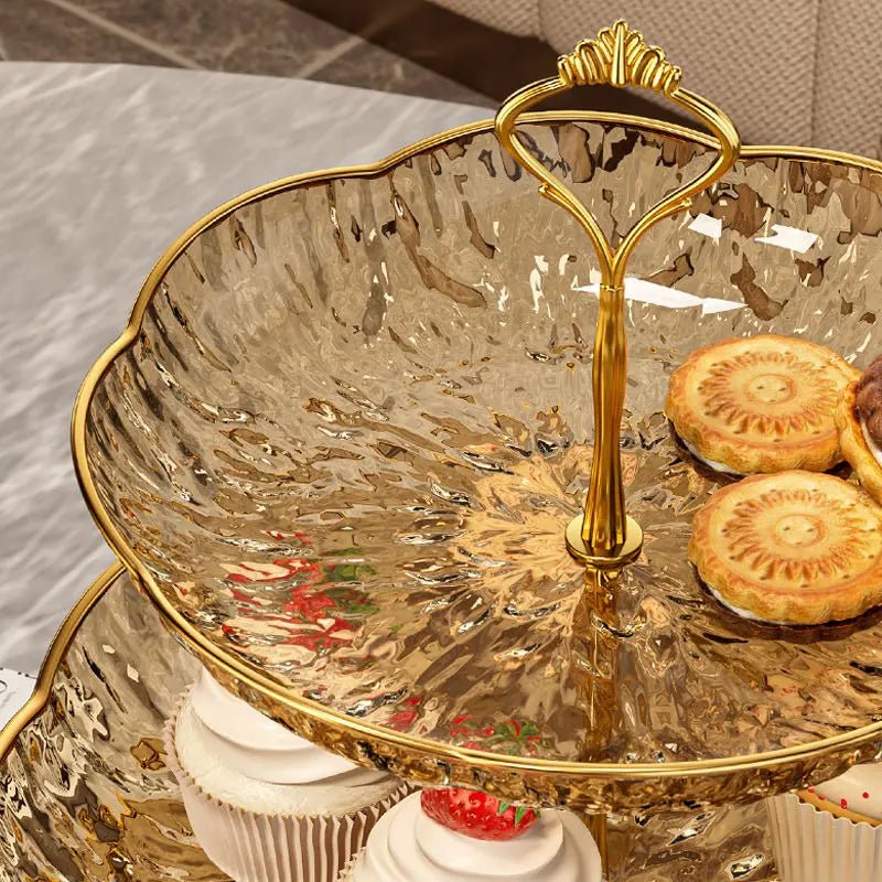 3 - Tier Luxury Cupcake Stand – Elegant Dessert Display & Fruit Tray - Hizoni