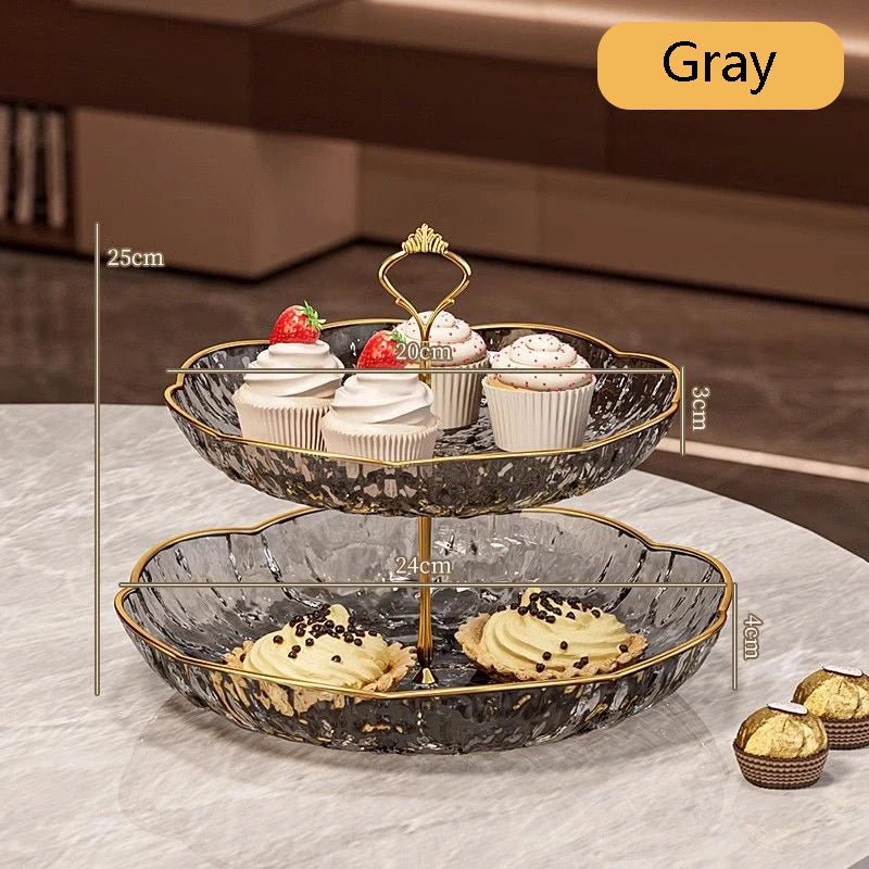 3 - Tier Luxury Cupcake Stand – Elegant Dessert Display & Fruit Tray - Hizoni
