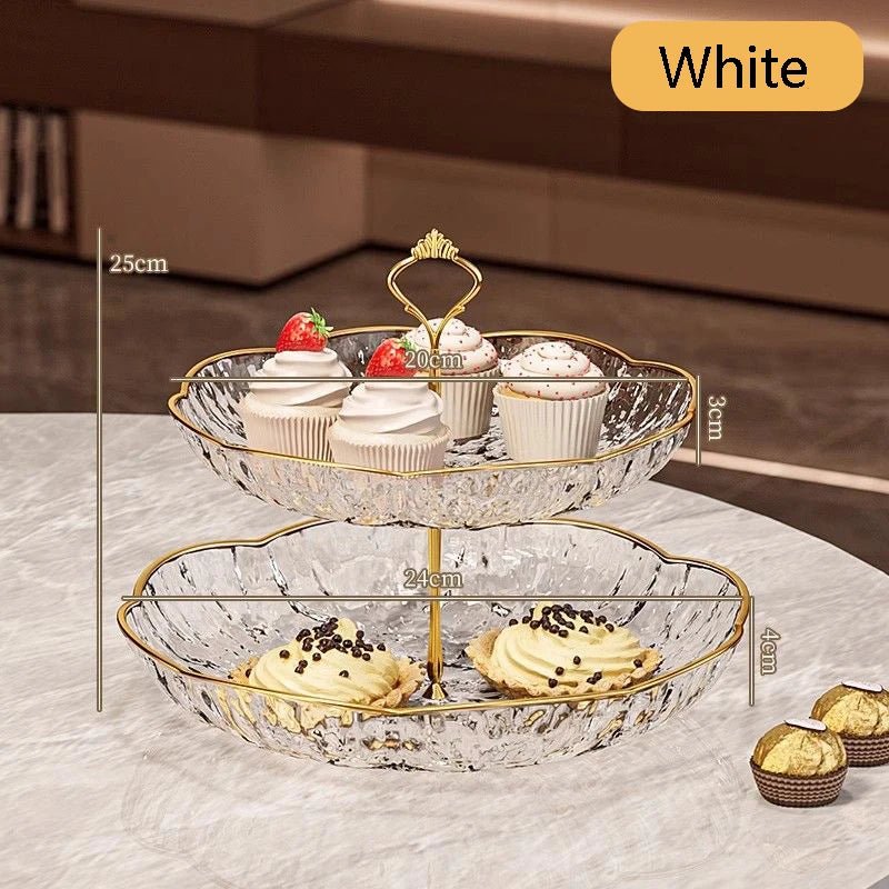 3 - Tier Luxury Cupcake Stand – Elegant Dessert Display & Fruit Tray - Hizoni