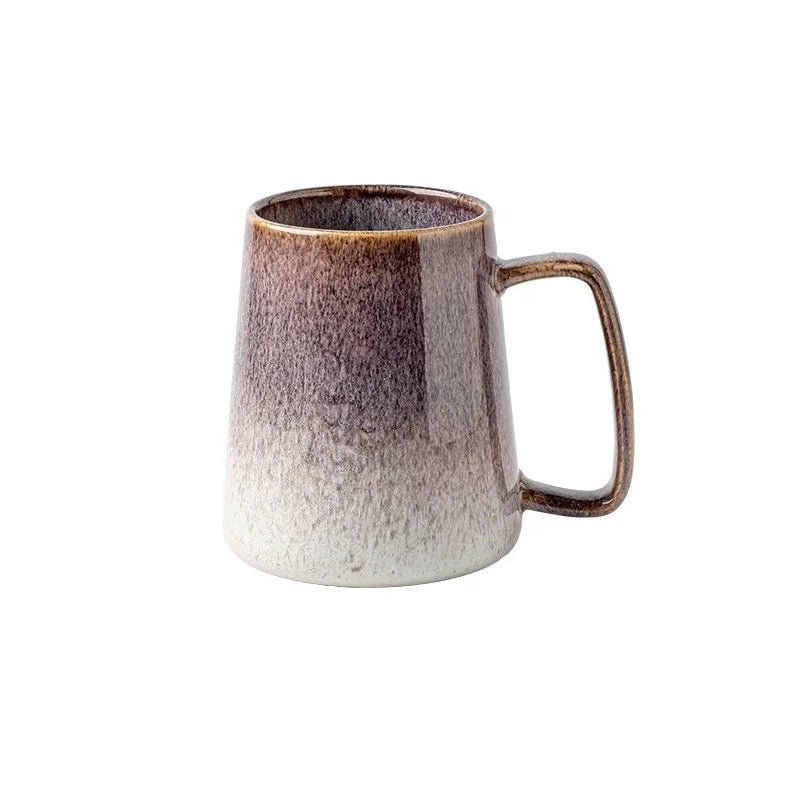 650ml Europe Retro Ceramic Mug – Large Reactive Glaze Coffee Cup - Hizoni