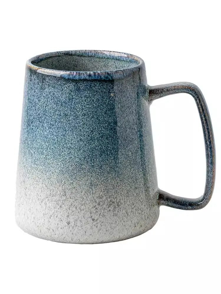 650ml Europe Retro Ceramic Mug – Large Reactive Glaze Coffee Cup - Hizoni