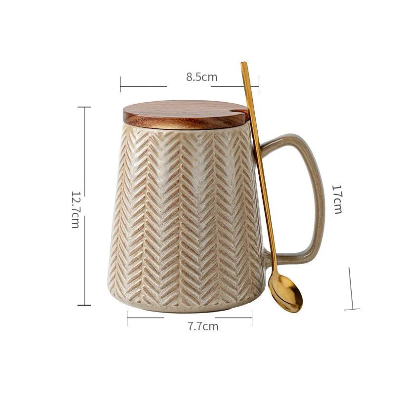 780ml Creative Retro Ceramic Mug – Large Insulated Coffee & Soup Cup - Hizoni