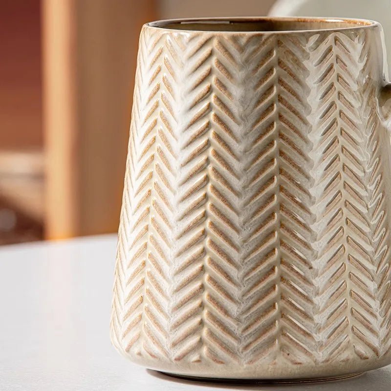 780ml Creative Retro Ceramic Mug – Large Insulated Coffee & Soup Cup - Hizoni