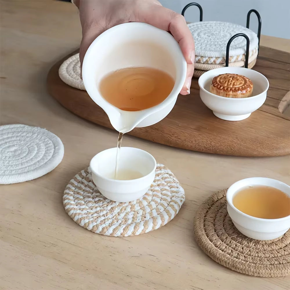 Handmade Braided Rope Coasters – Absorbent & Heat Resistant