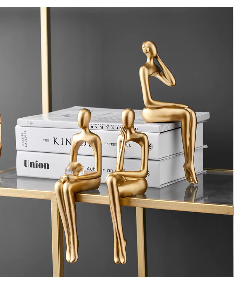 The Thinker  Minimalist Abstract Statue - Choose Your Pose