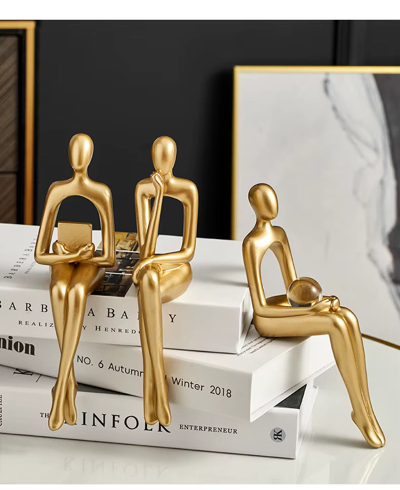 The Thinker  Minimalist Abstract Statue - Choose Your Pose