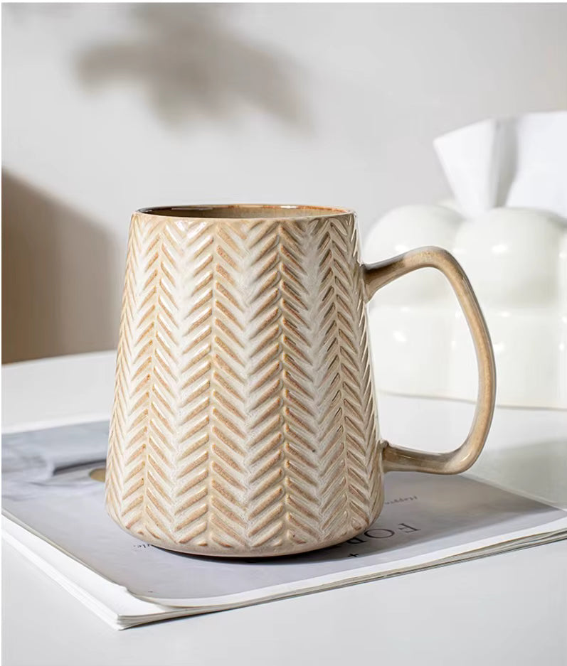 780ml Creative Retro Ceramic Mug – Large Insulated Coffee & Soup Cup