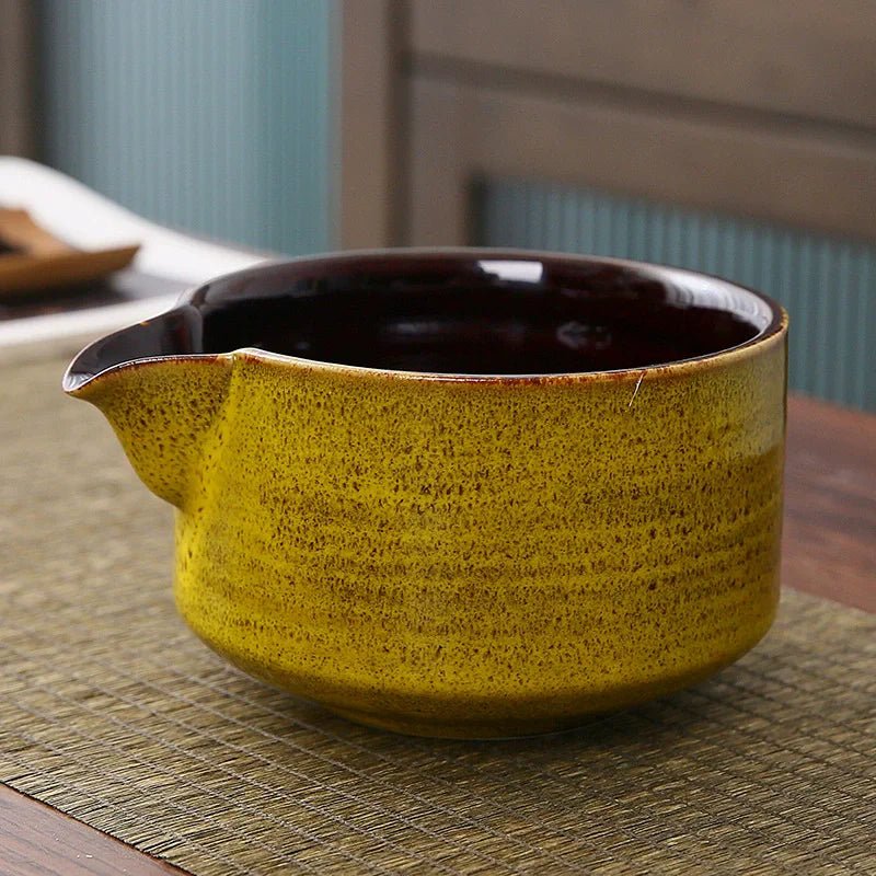 Artisanal Ceramic Serving Set – Handcrafted Bowl with Spout & Multi - Purpose Stand - Hizoni