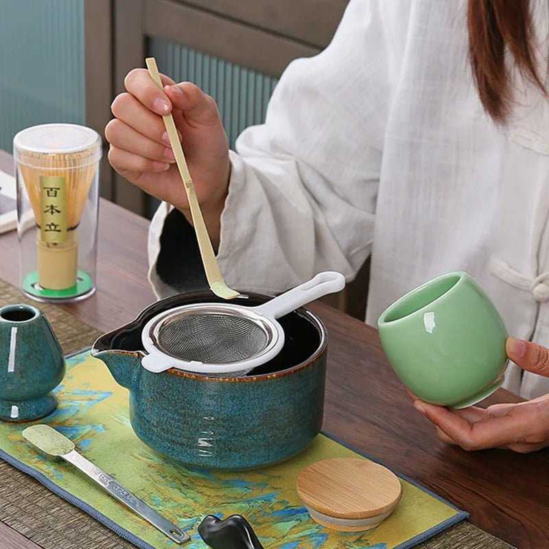Artisanal Ceramic Serving Set – Handcrafted Bowl with Spout & Multi - Purpose Stand - Hizoni