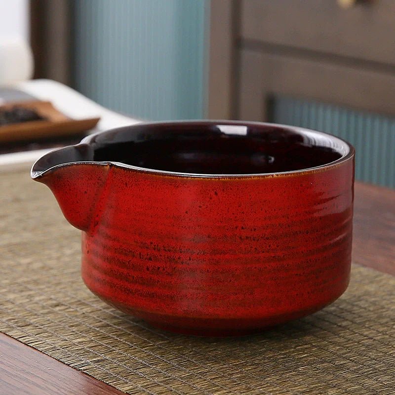 Artisanal Ceramic Serving Set – Handcrafted Bowl with Spout & Multi - Purpose Stand - Hizoni