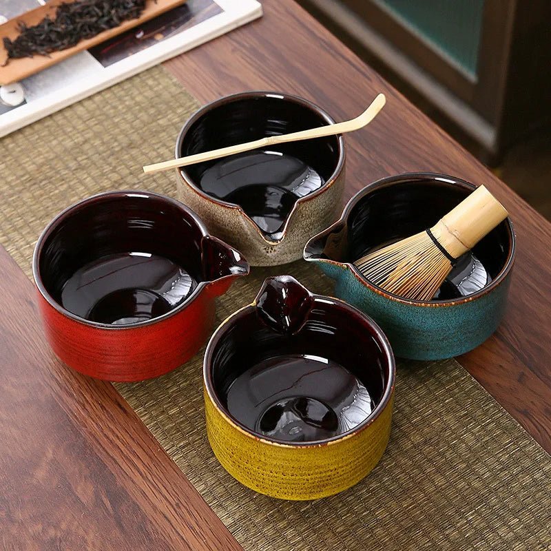 Artisanal Ceramic Serving Set – Handcrafted Bowl with Spout & Multi - Purpose Stand - Hizoni