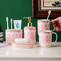 Ceramic Bathroom Accessory Set Modern 5 - Piece Home Set - Hizoni
