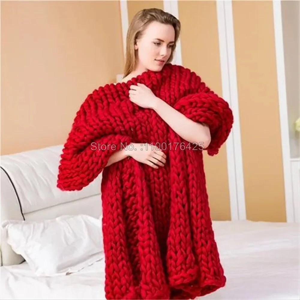Chunky Knit Blanket - Cozy Home Decor - Hizoni