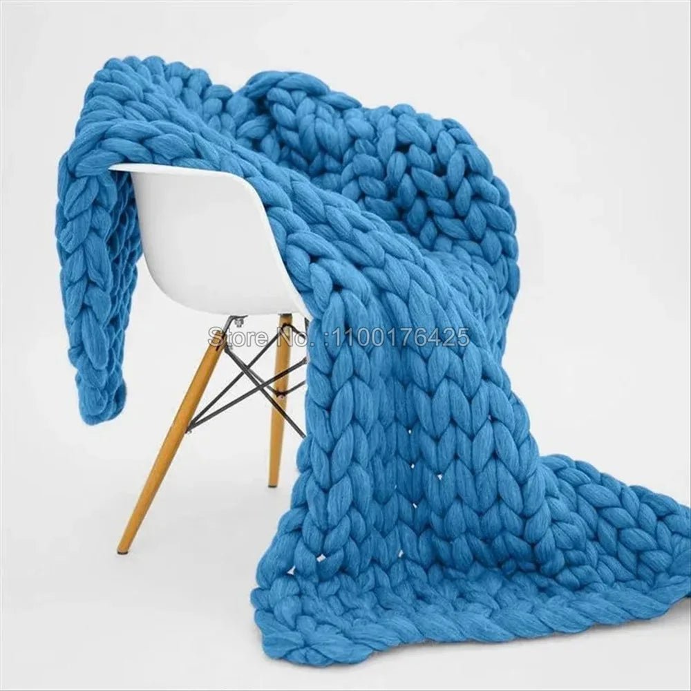 Chunky Knit Blanket - Cozy Home Decor - Hizoni
