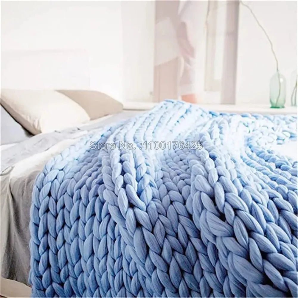 Chunky Knit Blanket - Cozy Home Decor - Hizoni