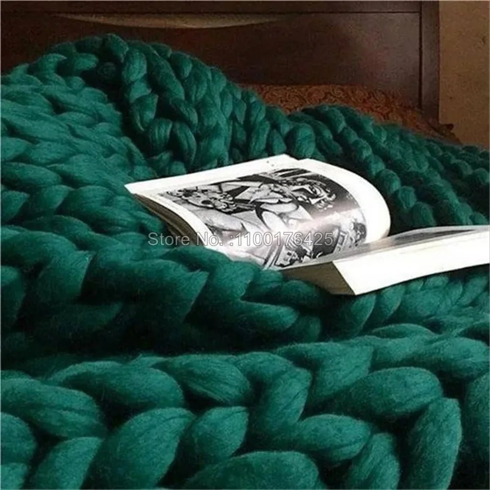 Chunky Knit Blanket - Cozy Home Decor - Hizoni
