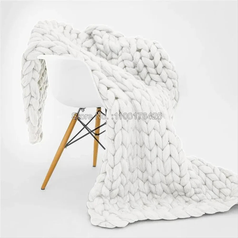 Chunky Knit Blanket - Cozy Home Decor - Hizoni