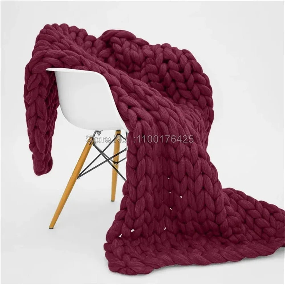 Chunky Knit Blanket - Cozy Home Decor - Hizoni