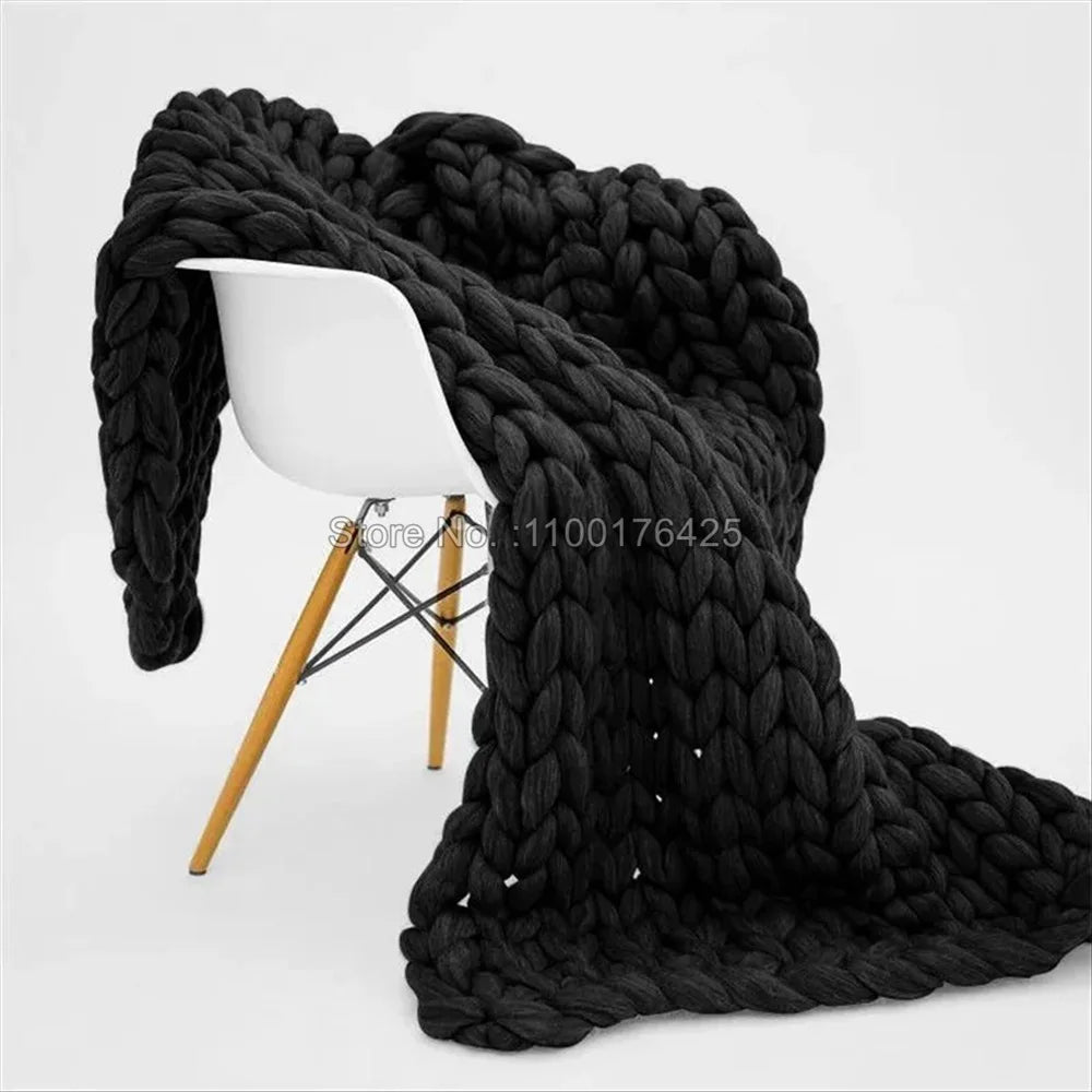 Chunky Knit Blanket - Cozy Home Decor - Hizoni
