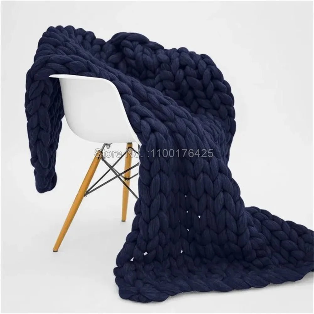 Chunky Knit Blanket - Cozy Home Decor - Hizoni