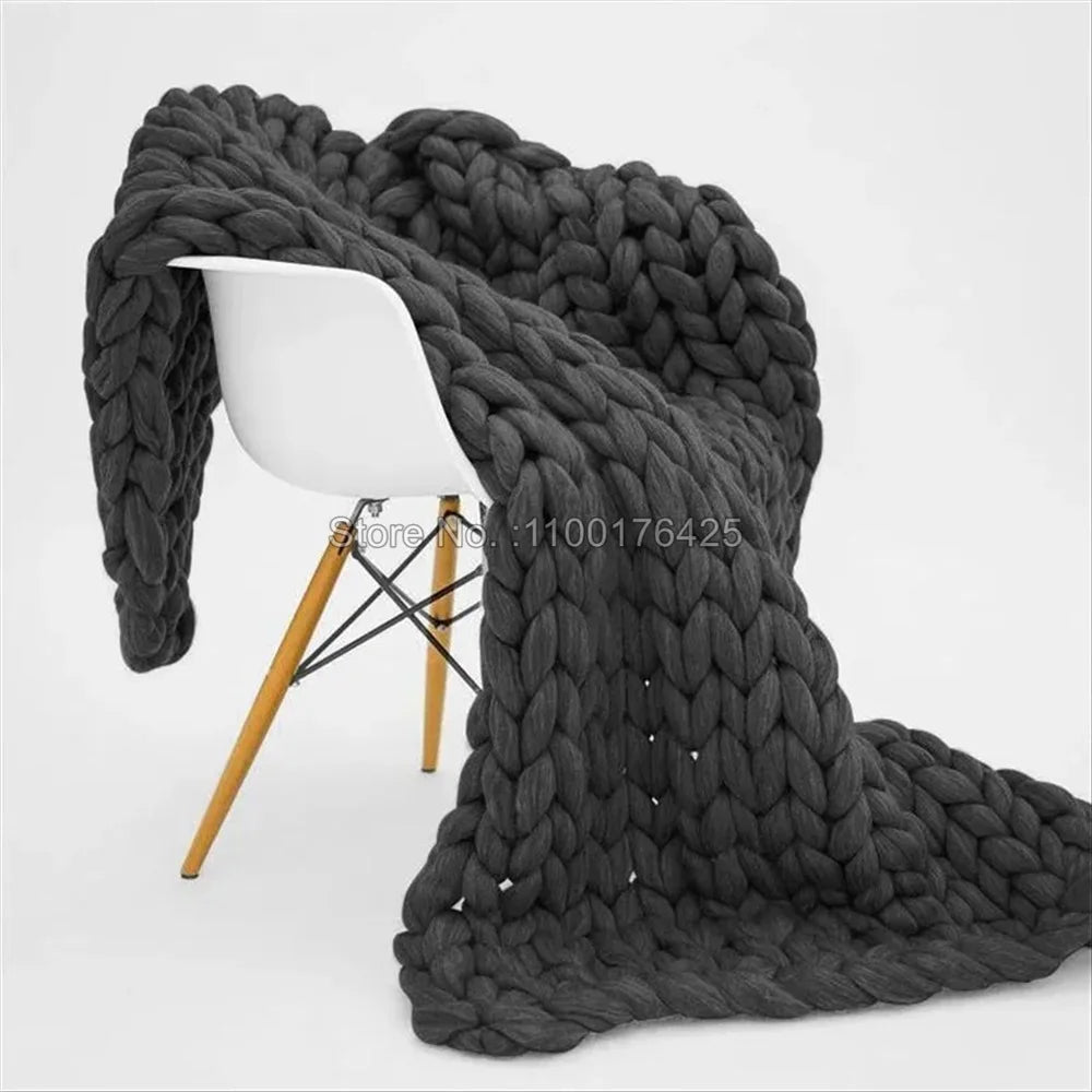 Chunky Knit Blanket - Cozy Home Decor - Hizoni