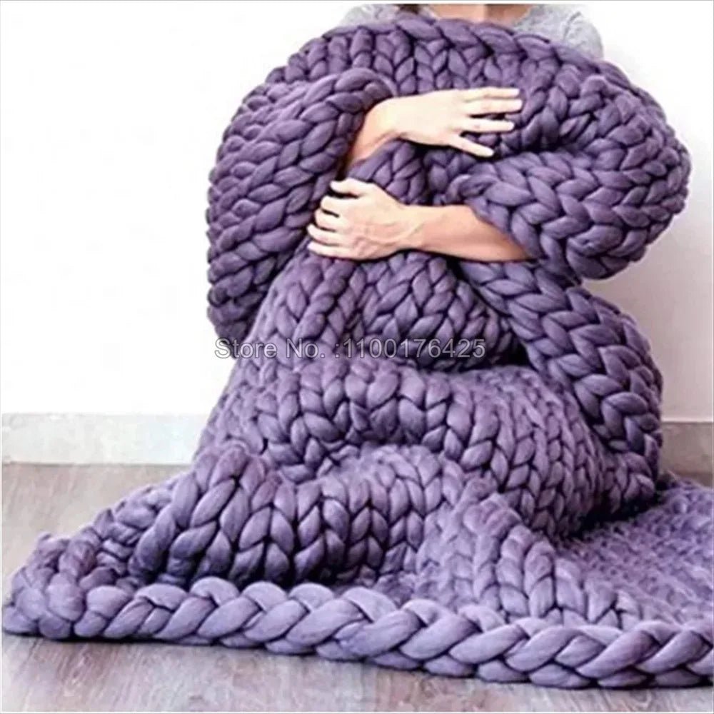 Chunky Knit Blanket - Cozy Home Decor - Hizoni