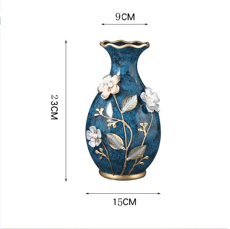 Classic European Floral Vase – Decorative Ceramic Flower Pot - Hizoni