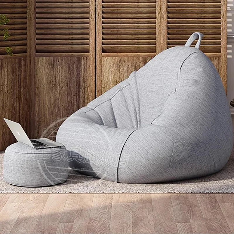 Cozy Linen Bean Bag Chair - Hizoni