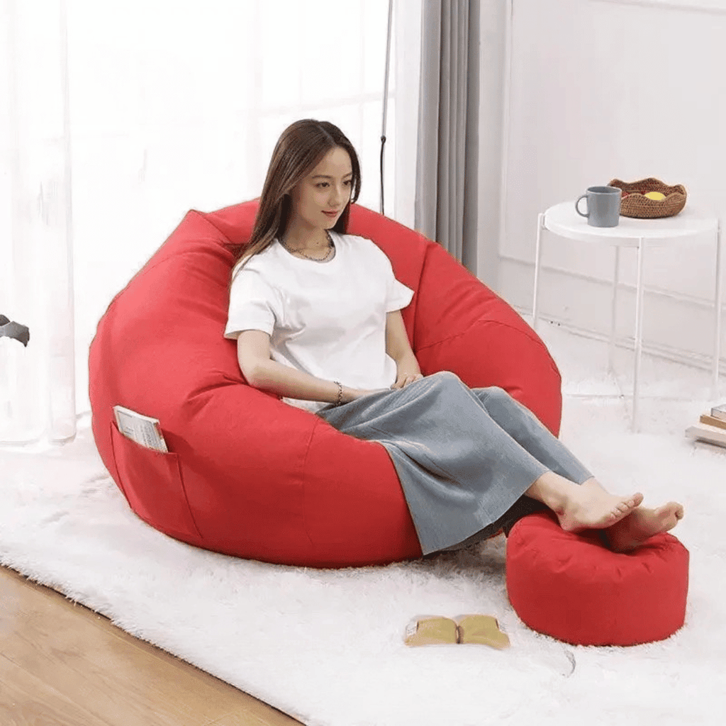 Cozy Linen Bean Bag Chair - Hizoni