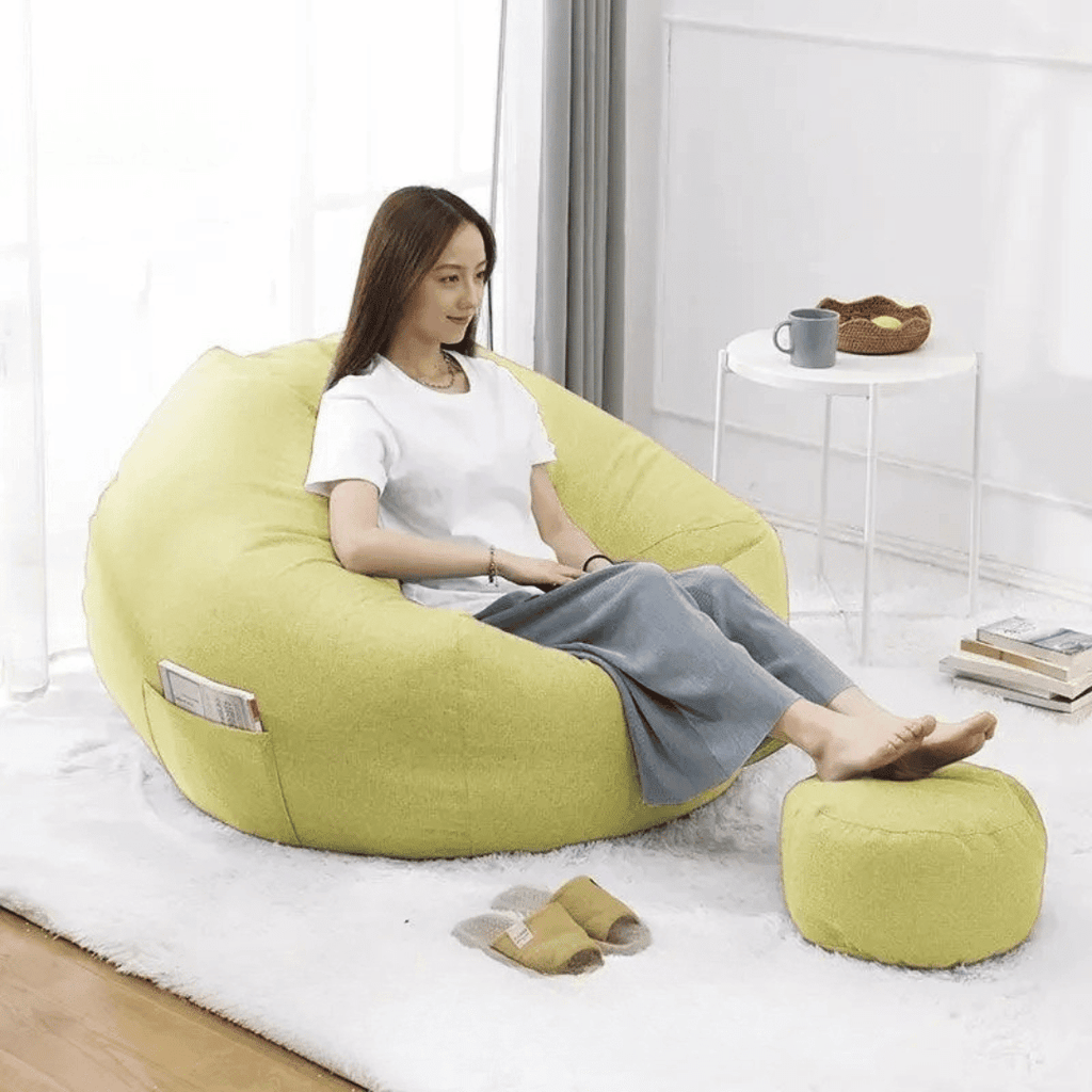 Cozy Linen Bean Bag Chair - Hizoni