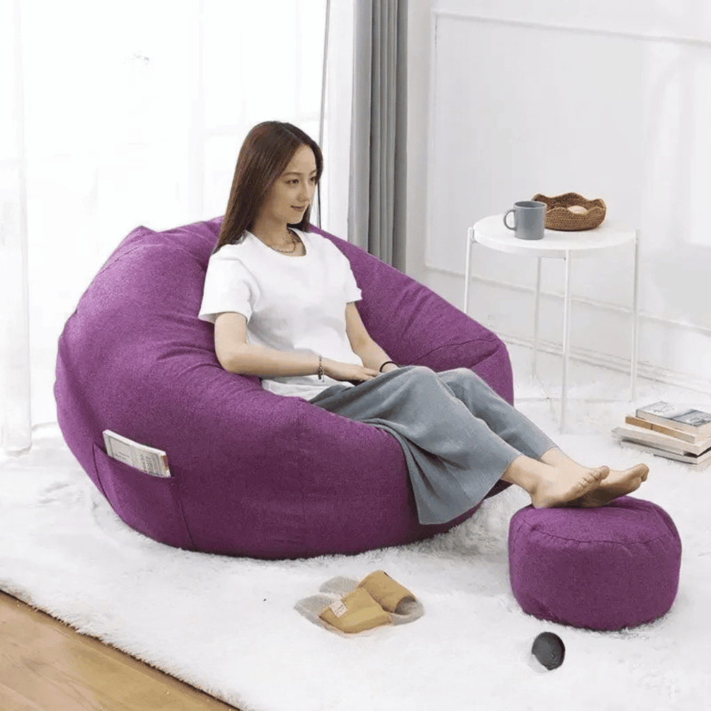 Cozy Linen Bean Bag Chair - Hizoni