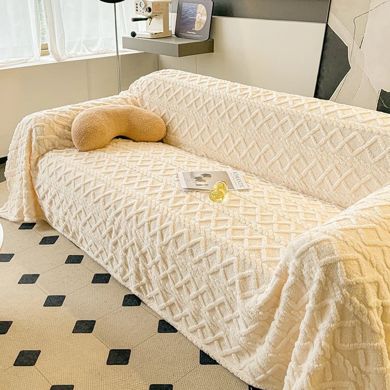 Cozy Taffeta Fleece Sofa Blanket - Soft & Stylish Cover - Hizoni