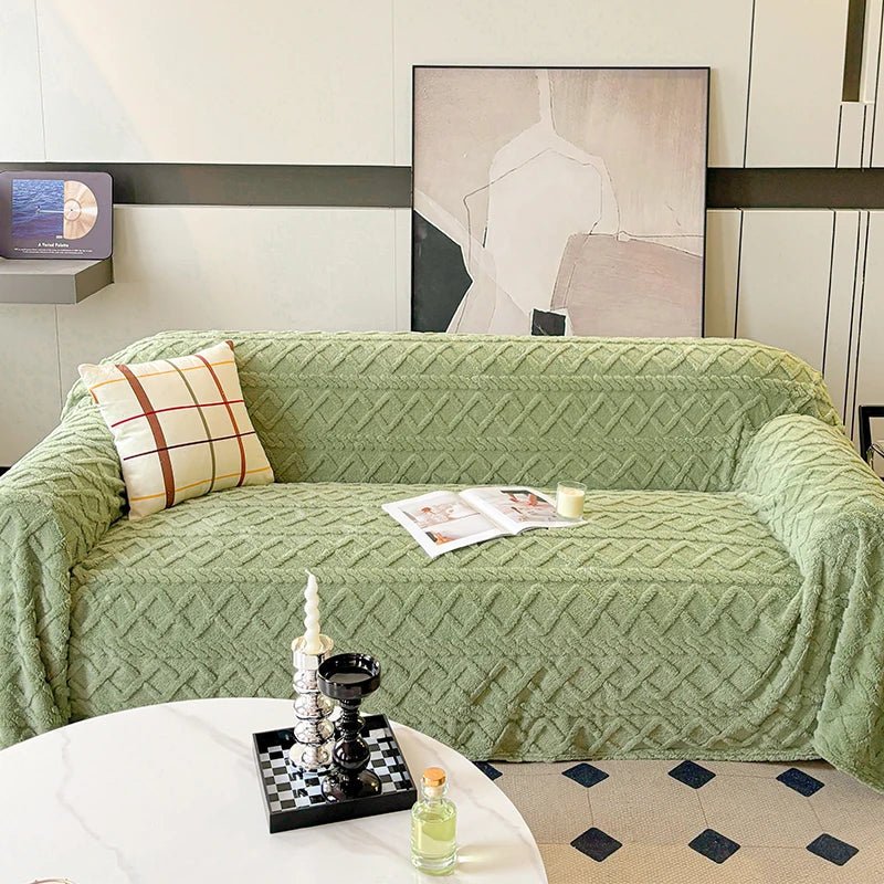 Cozy Taffeta Fleece Sofa Blanket - Soft & Stylish Cover - Hizoni
