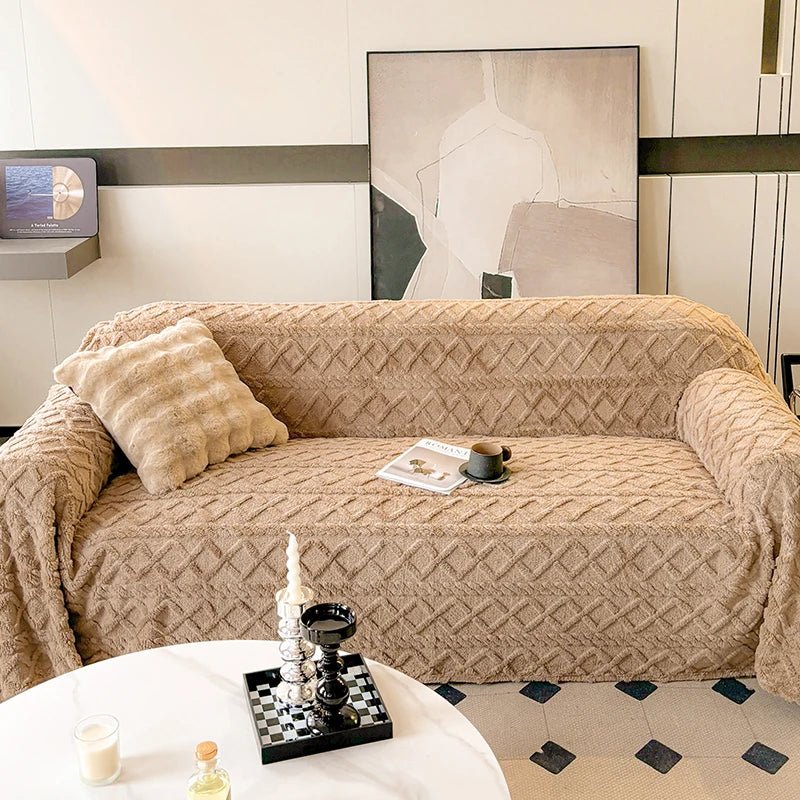 Cozy Taffeta Fleece Sofa Blanket - Soft & Stylish Cover - Hizoni