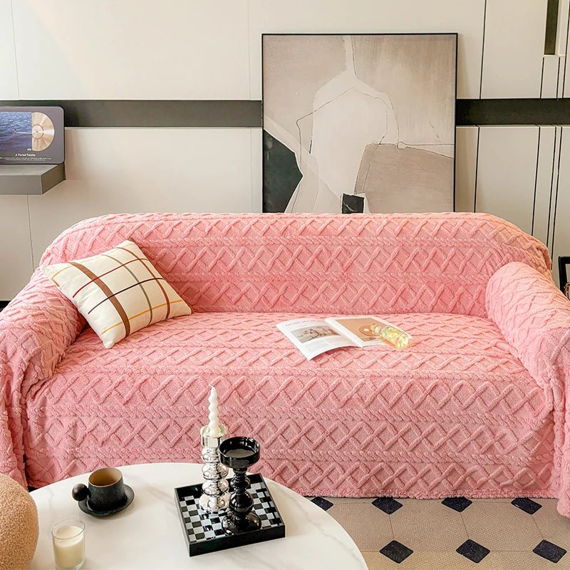 Cozy Taffeta Fleece Sofa Blanket - Soft & Stylish Cover - Hizoni