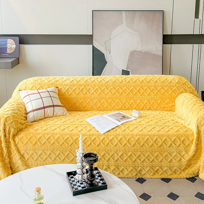 Cozy Taffeta Fleece Sofa Blanket - Soft & Stylish Cover - Hizoni