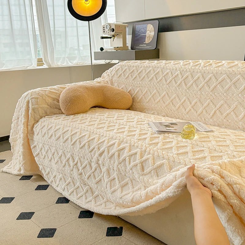 Cozy Taffeta Fleece Sofa Blanket - Soft & Stylish Cover - Hizoni