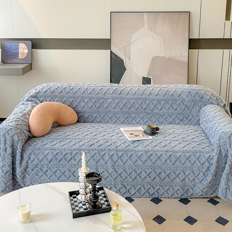 Cozy Taffeta Fleece Sofa Blanket - Soft & Stylish Cover - Hizoni