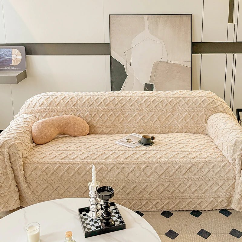 Cozy Taffeta Fleece Sofa Blanket - Soft & Stylish Cover - Hizoni
