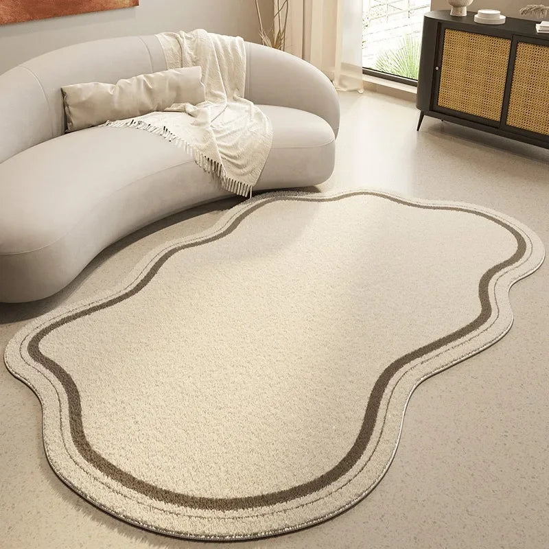 Cream Style Irregular Minimalist Carpet - Soft & Non - Slip - Hizoni