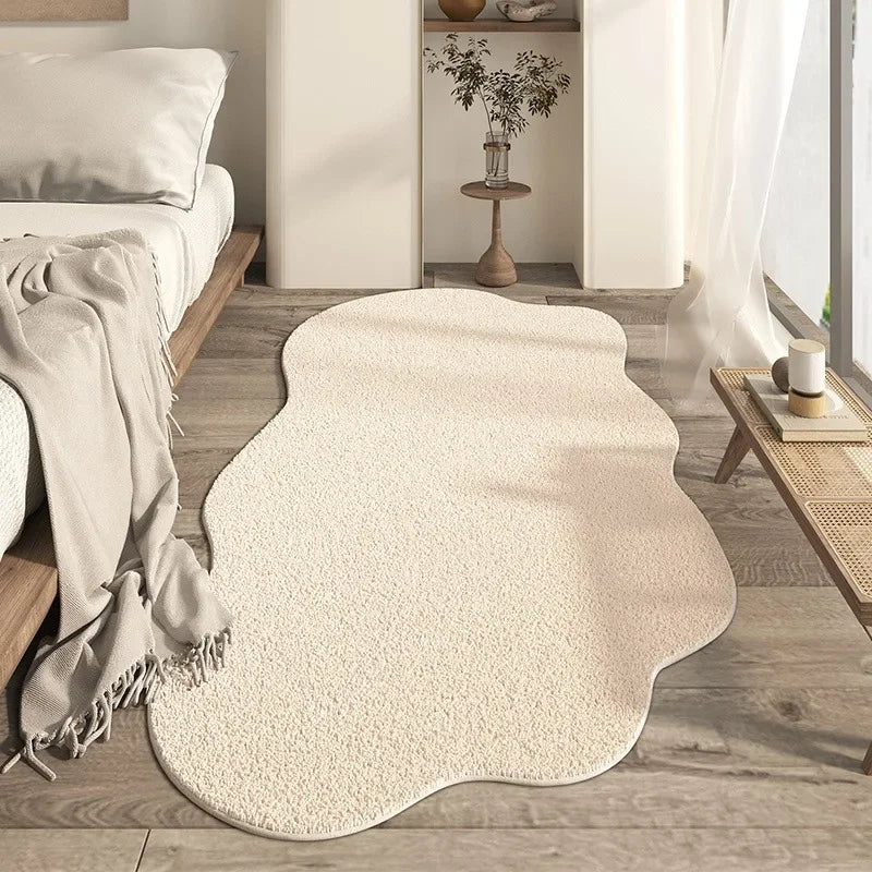 Cream Style Irregular Minimalist Carpet - Soft & Non - Slip - Hizoni