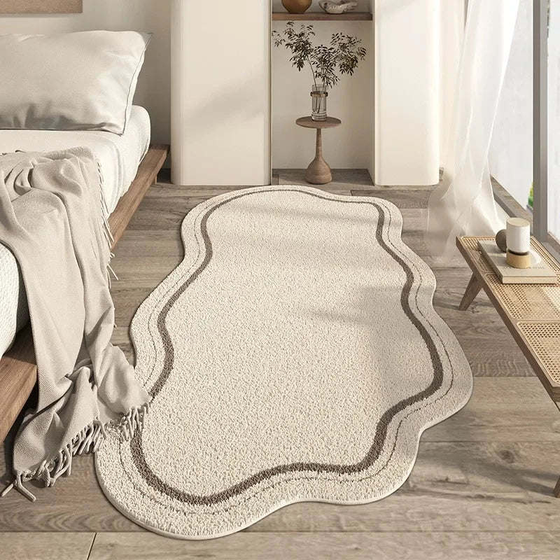 Cream Style Irregular Minimalist Carpet - Soft & Non - Slip - Hizoni