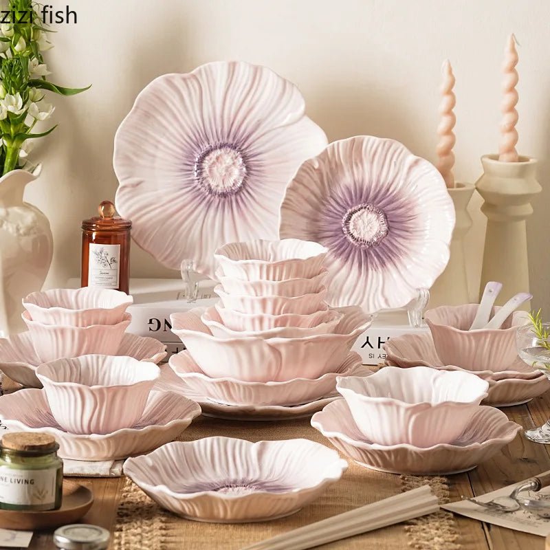 Elegant Floral Ceramic Plate - Hizoni