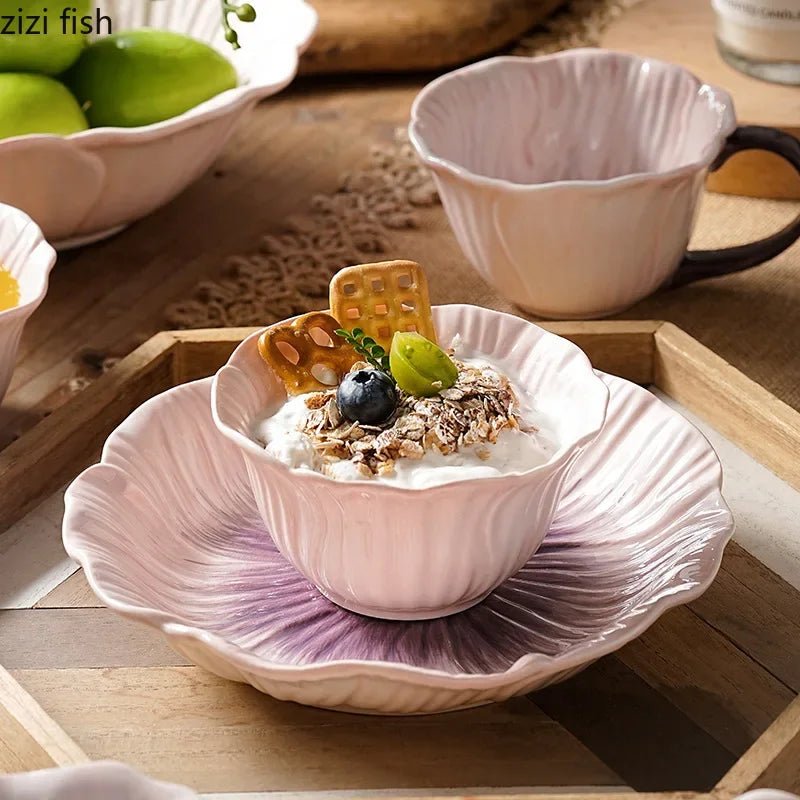 Elegant Floral Ceramic Plate - Hizoni