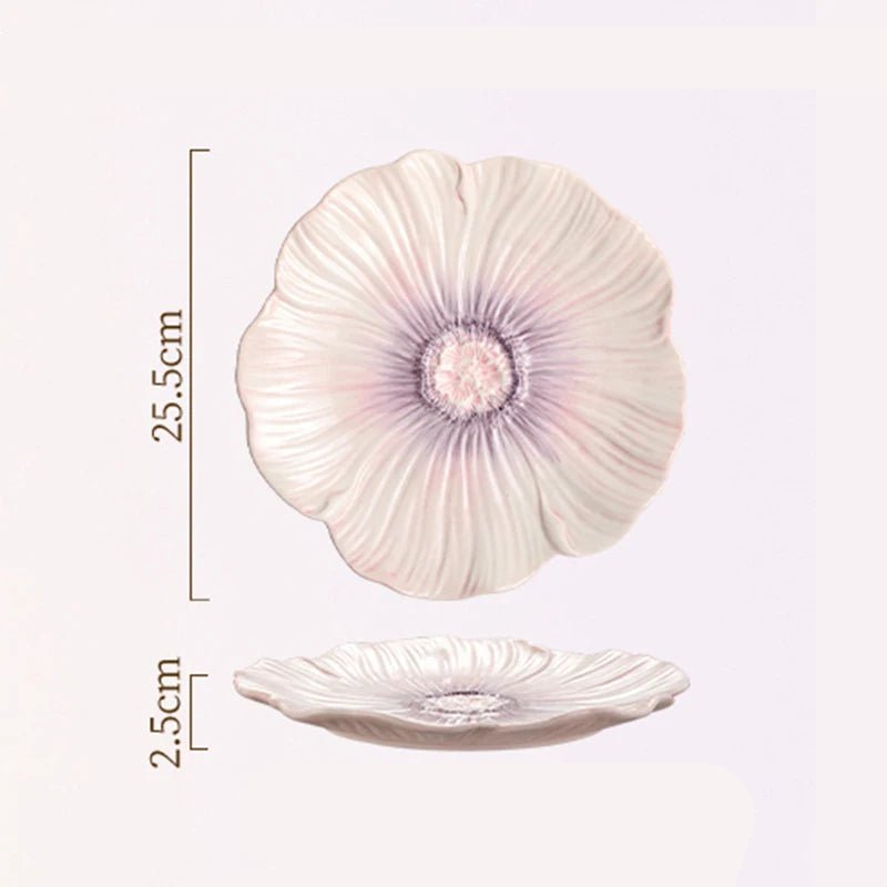 Elegant Floral Ceramic Plate - Hizoni