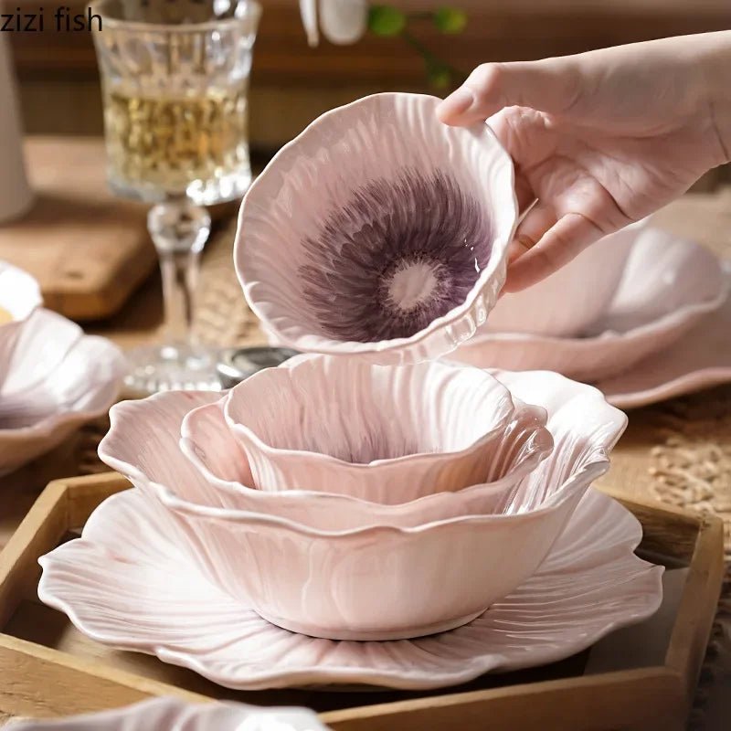 Elegant Floral Ceramic Plate - Hizoni