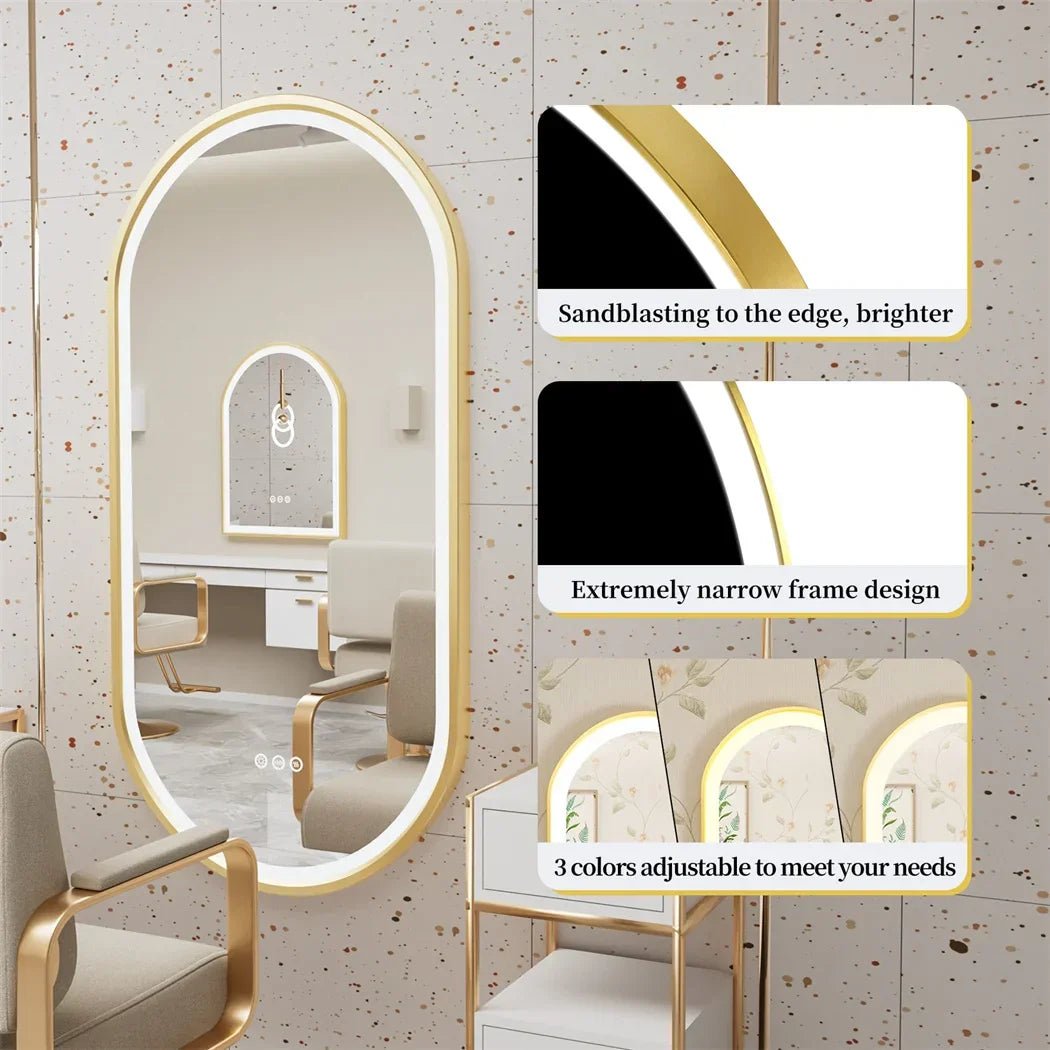 Elegant Oval LED Bathroom Mirror - Hizoni